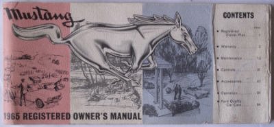 Ford Mustang original owners manual 76 sides 1965